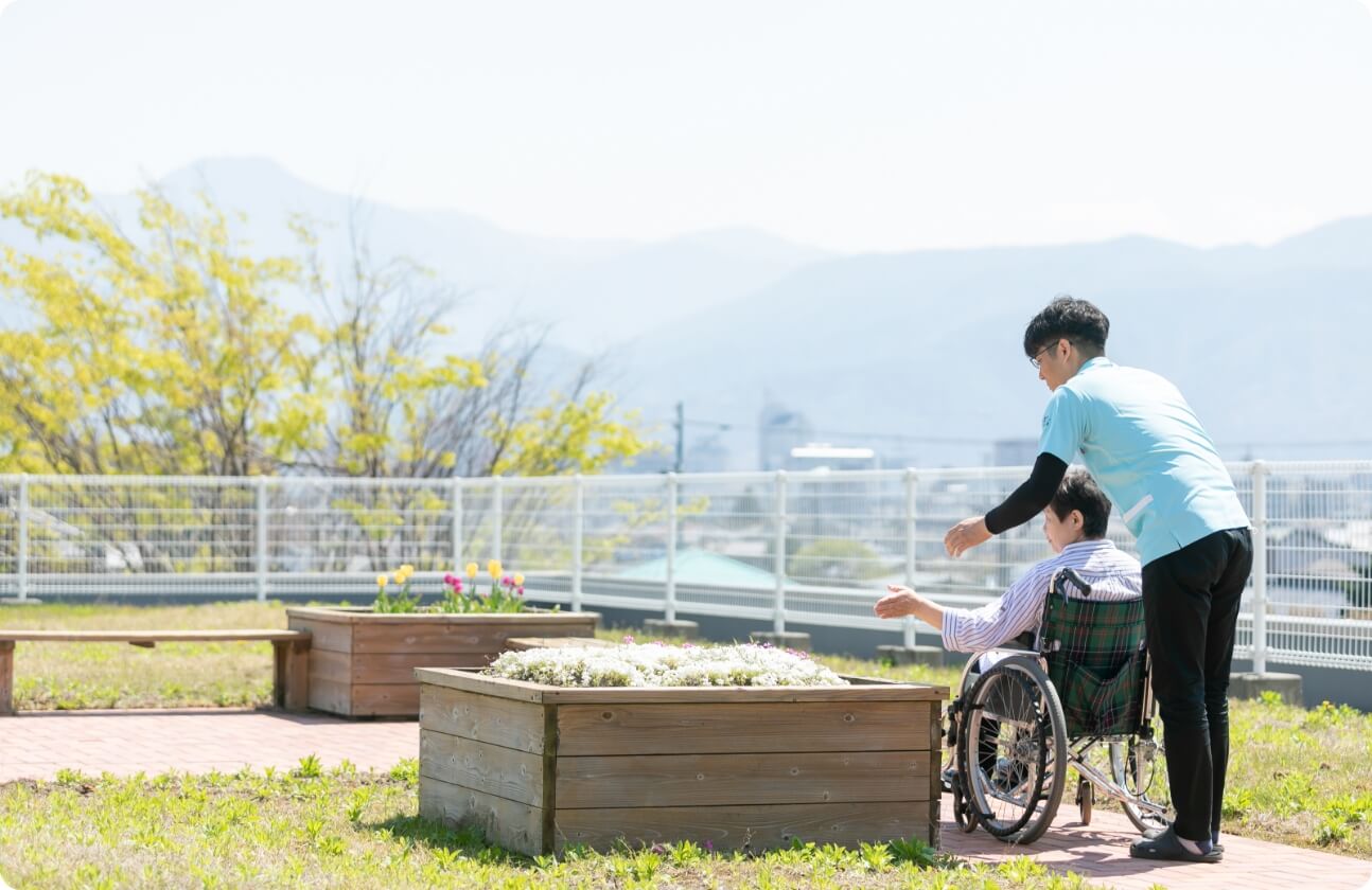 見晴らしの良い屋上庭園